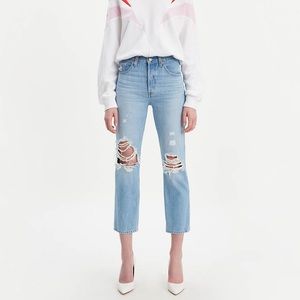 Levi’s 501 Original High Waist Ripped Crop Jeans